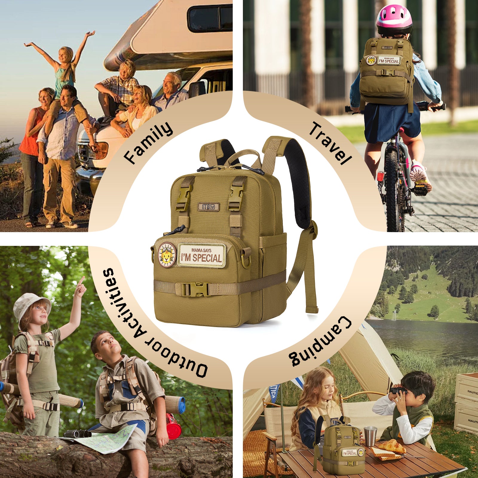 1TG Tactical Multi-purpose backpack big structure schoolbag for kid